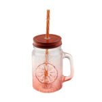 Glass Cup with Straw