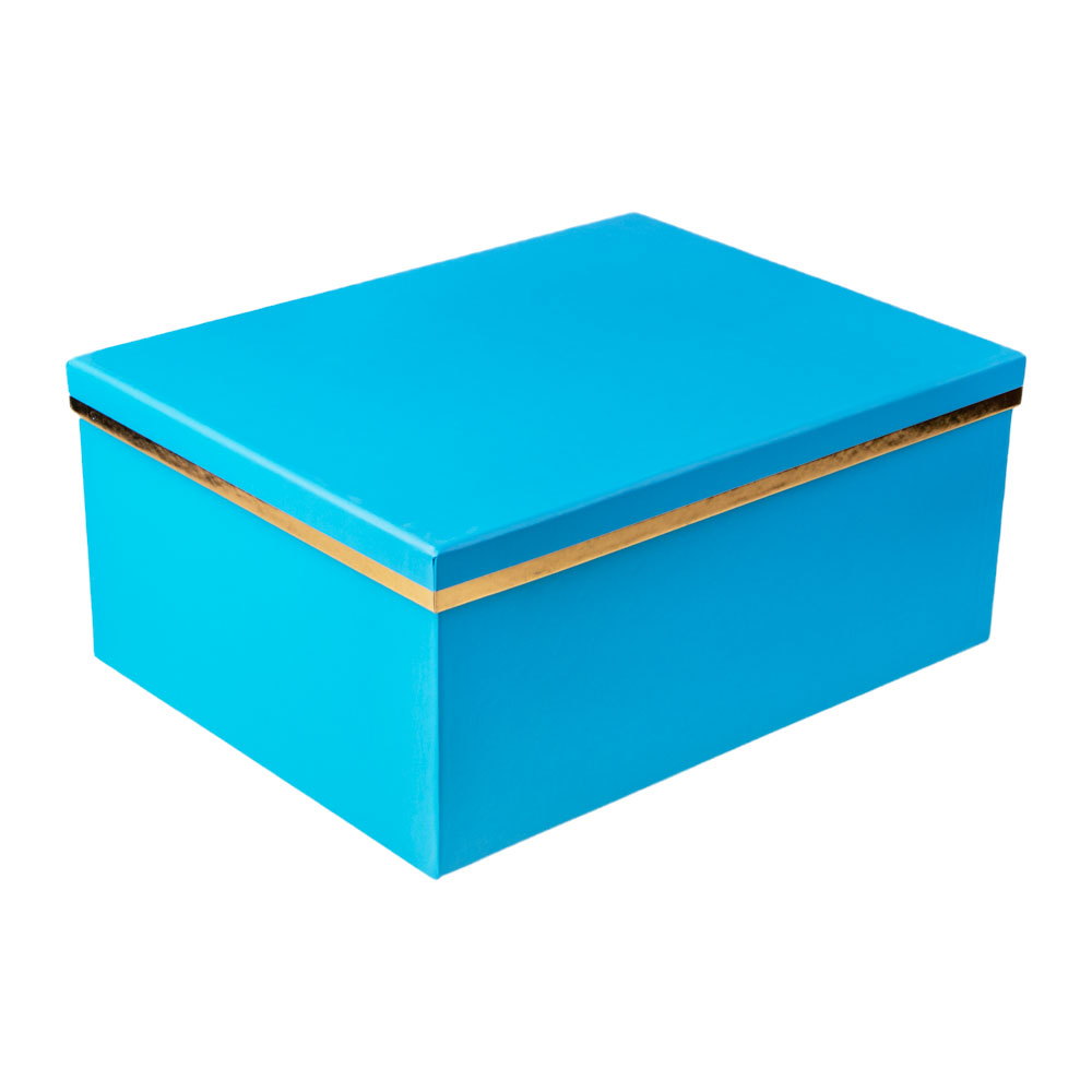 Sky Blue Gift Box with Gold Trim Value Co South Africa